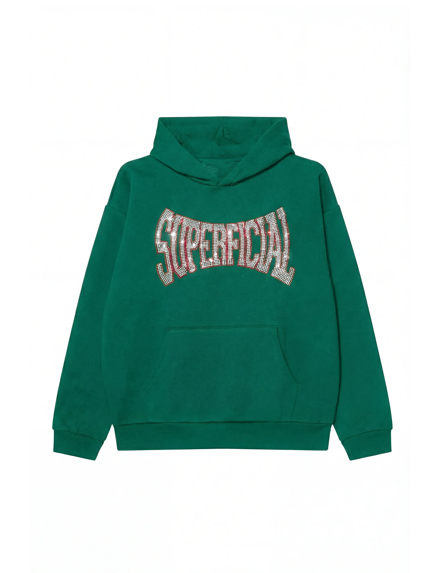 Rhinestone Hoodie Green